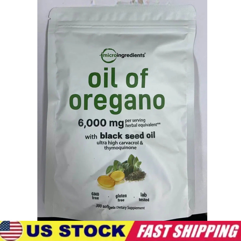 2 in 1 Oil of Oregano & Black Seed Softgels Count with Carvacrol,Immune Support