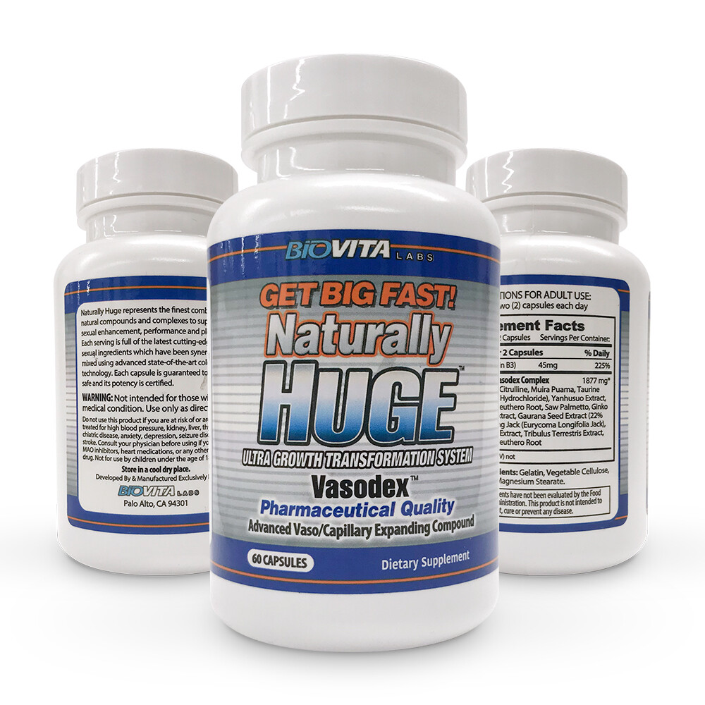 Naturally Huge Male Enhancement pills 1 bottle (1 month supply)