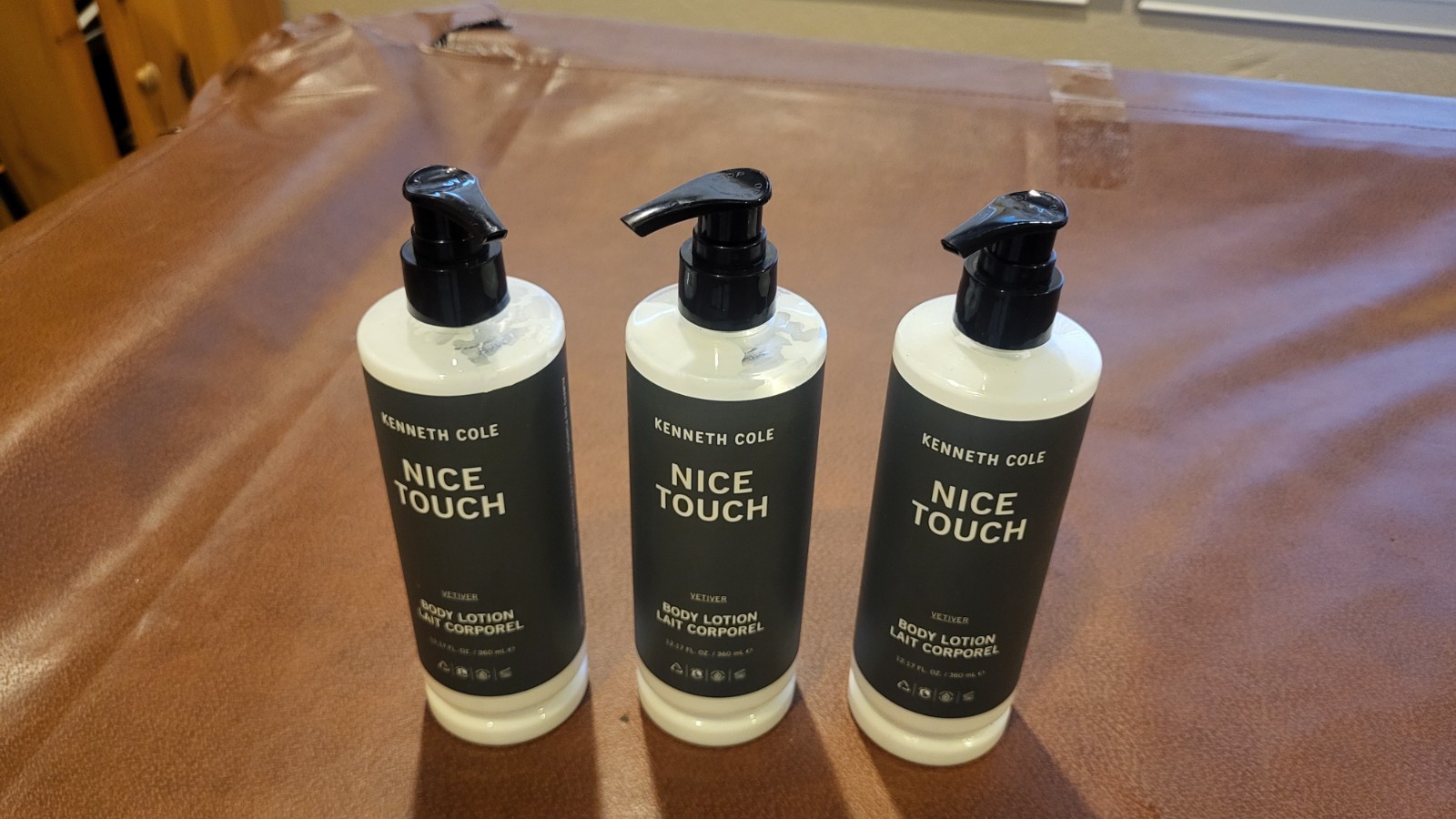 3 Bottles Kenneth Cole Vetiver Body Lotion Bottle Nice Touch 12.17 fl.oz Each
