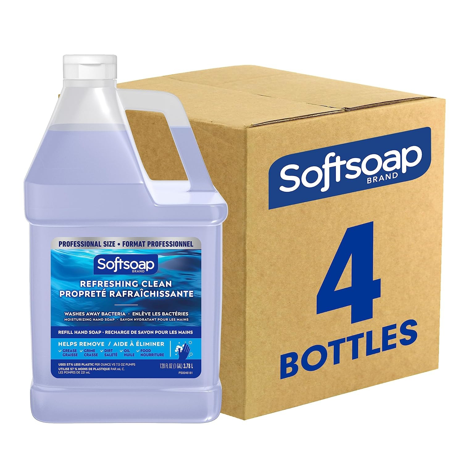 Antibacterial Liquid Hand Soap Refill, Refreshing Clean, Moisturizing Hand Soap,