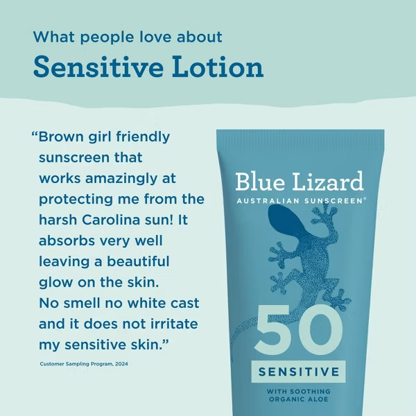 Blue Lizard Sensitive Mineral Sunscreen Lotion – SPF 50+ – 5 fl oz: Whole Body,