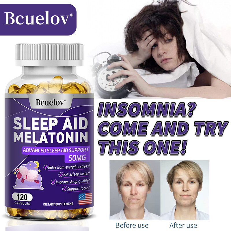 Melatonin Plus Sleep Aid 50MG, Fall Asleep Fast and Stay Asleep, Sleeping Pills