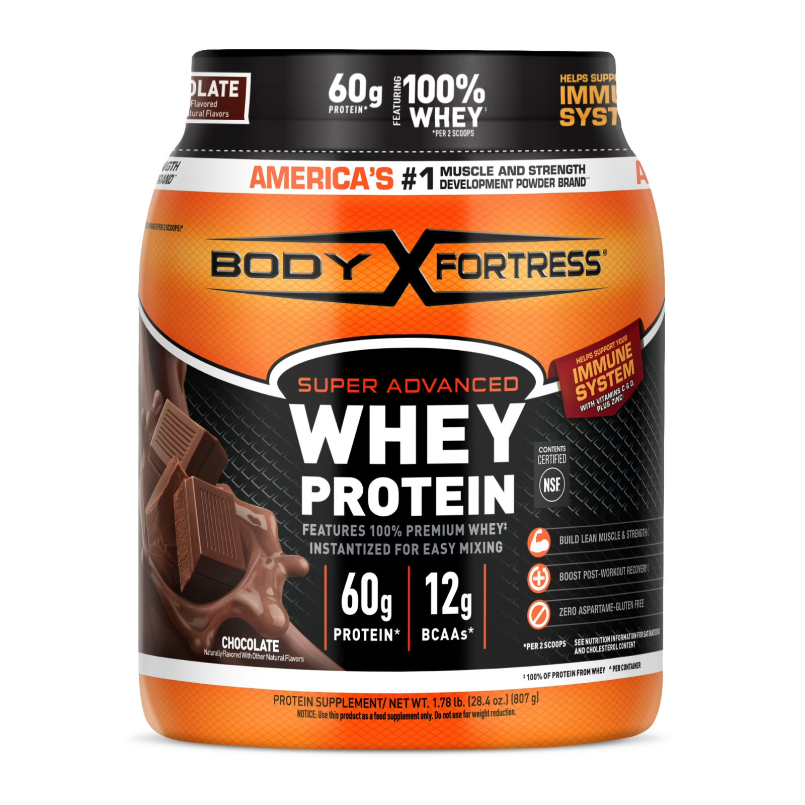 Body Fortress Super Advanced 100% Premium Whey Protein Powder 1.78lbs