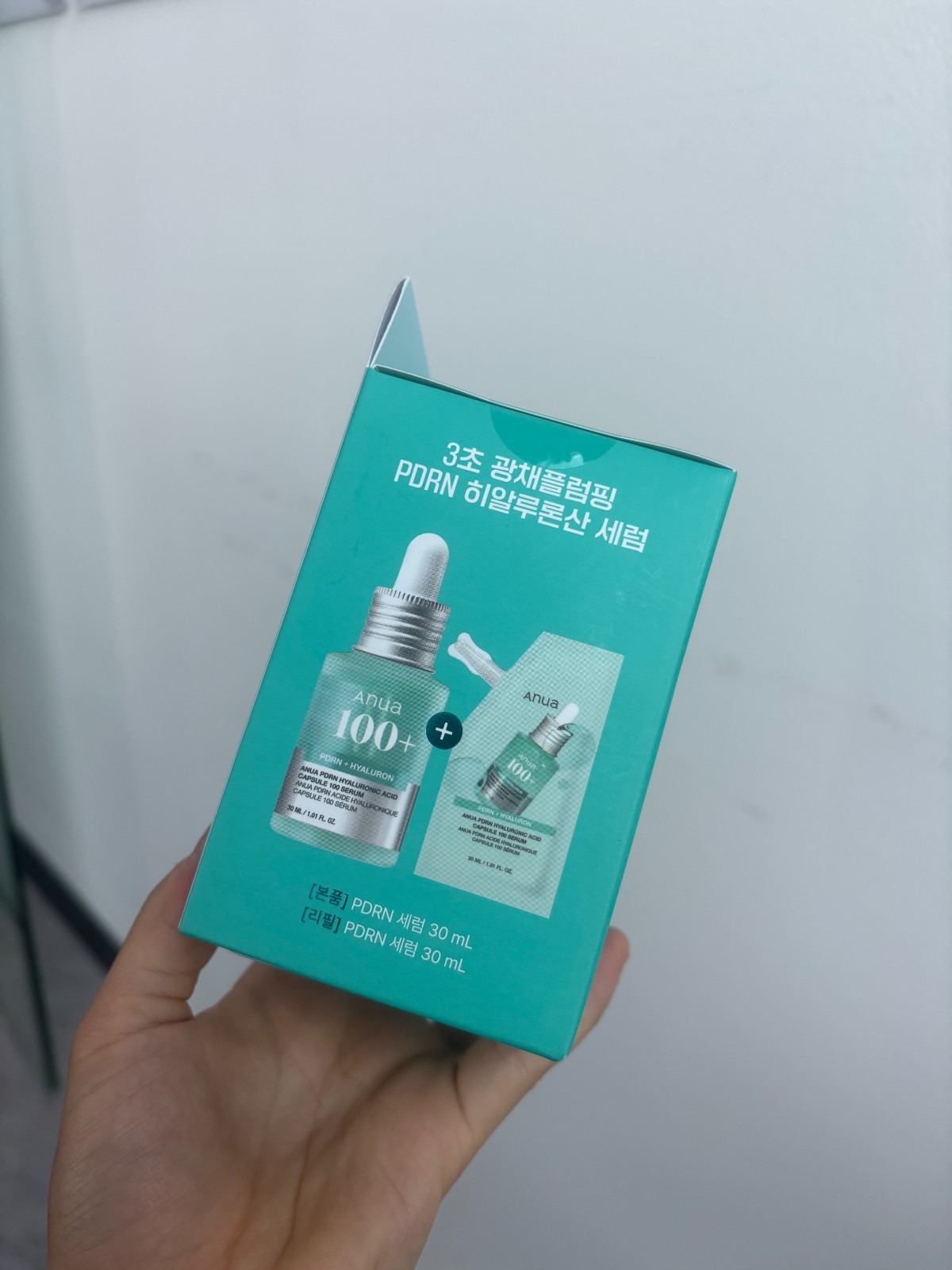 Anua PDRN Hyaluronic Acid Serum 30ml+30ml Glass Skin Korean Skincare,