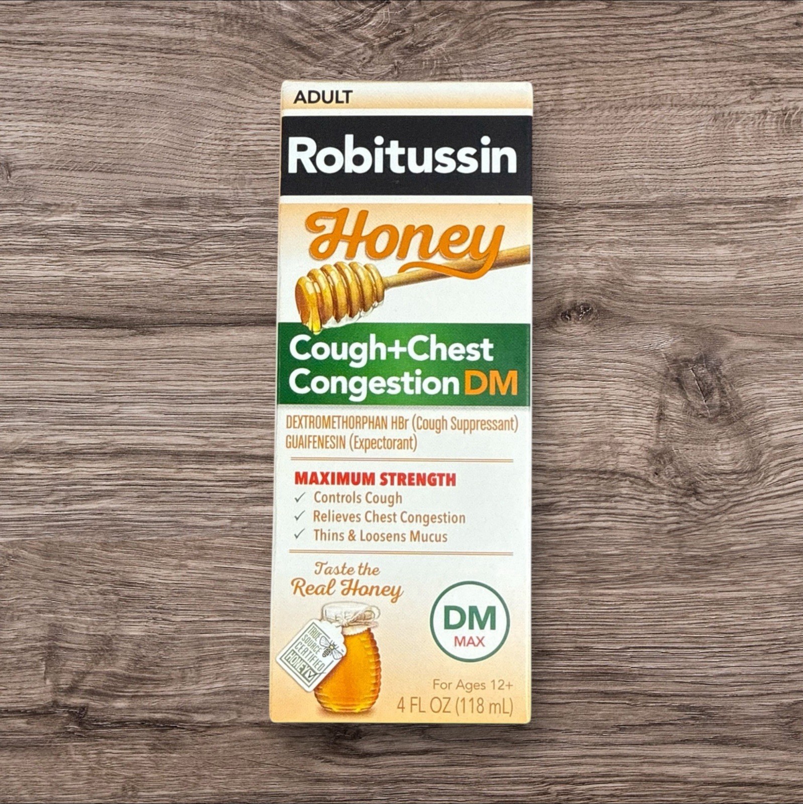 ROBITUSSIN Real Honey Cough + Chest Congestion DM Max 4floz Dextromethorphan HBr