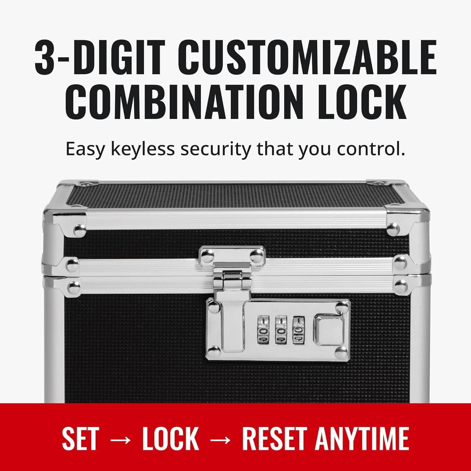 Locking Medicine Box with Combination Lock – Secure Metal Lock Box Safe for M…