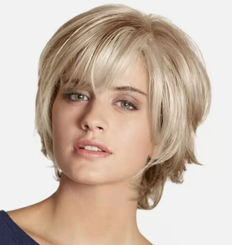 Short Blonde Wigs Blonde Mixed Brown Wigs for Women Natural Fluffy Synthetic