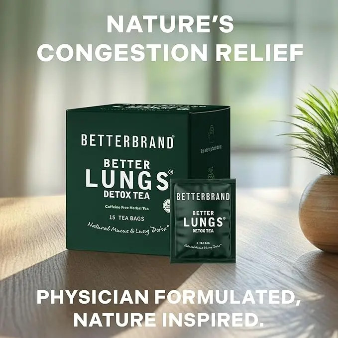 Betterbrand Lung Detox Tea Mullein Leaf Ginseng Elderberry Ginger Thyme