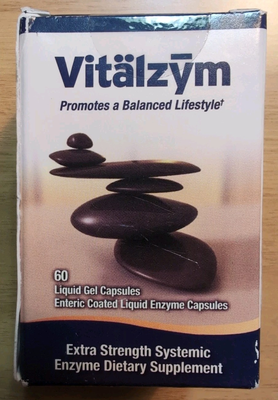 Vitalzym Proteolytic Systemic Enzymes Liquid Gel 60 Caps NEW SEALED exp 05/27