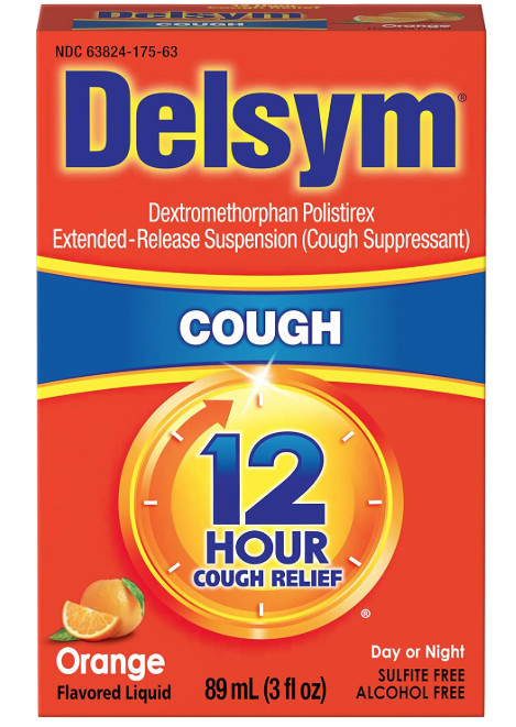 Delsym Adult Cough Medicine 12 Hour DM Suppressant 3 Fl Oz Orange Flavor