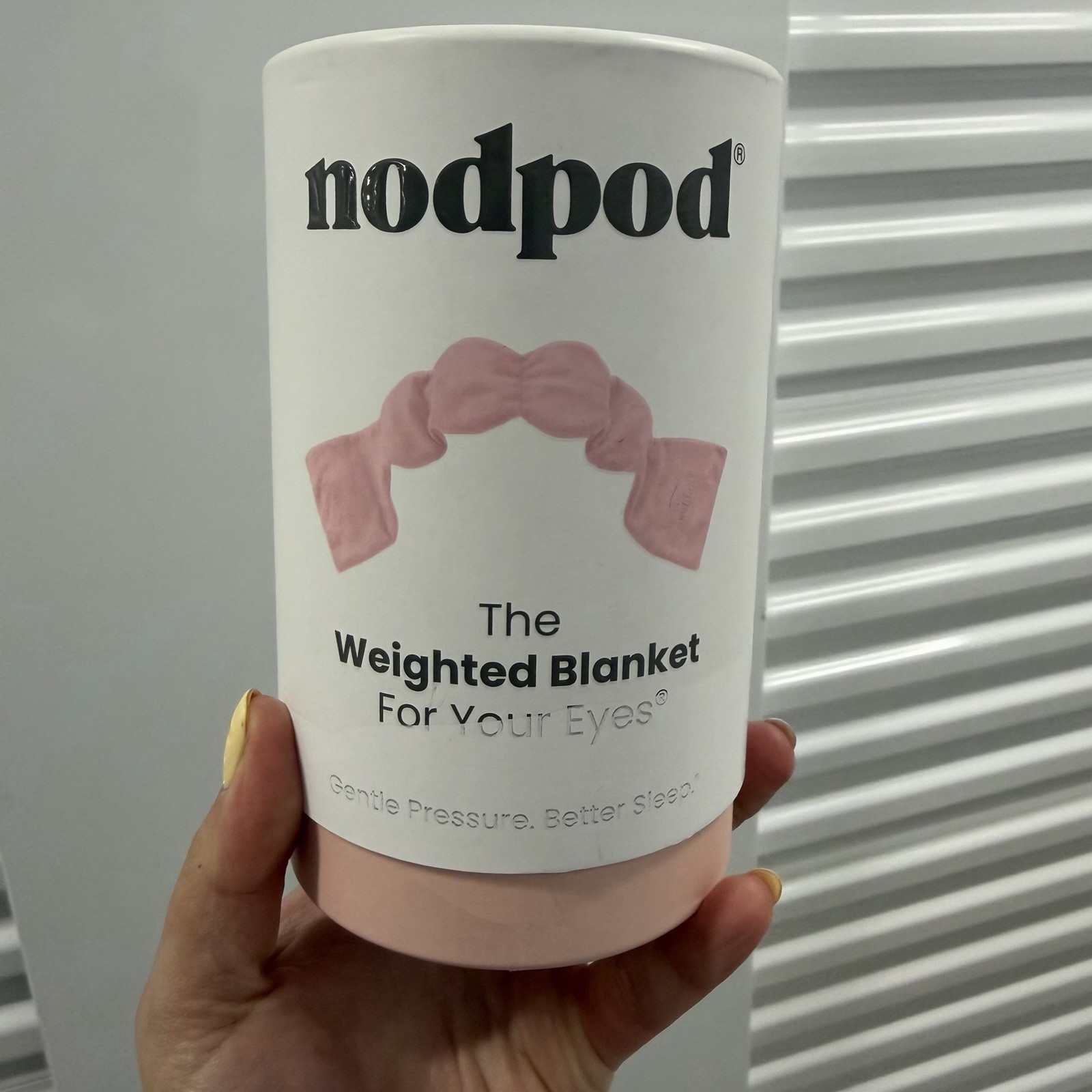 NodPod Sleep Mask Weighted Blanket For Eyes Eye Pillow Pale Pink New- See Photo2