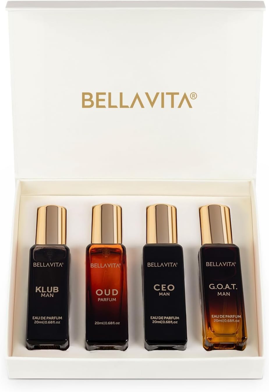 Bella Vita Luxury Long Lasting Perfume Gift Set for Man | 4x20ml | Gifts for Men