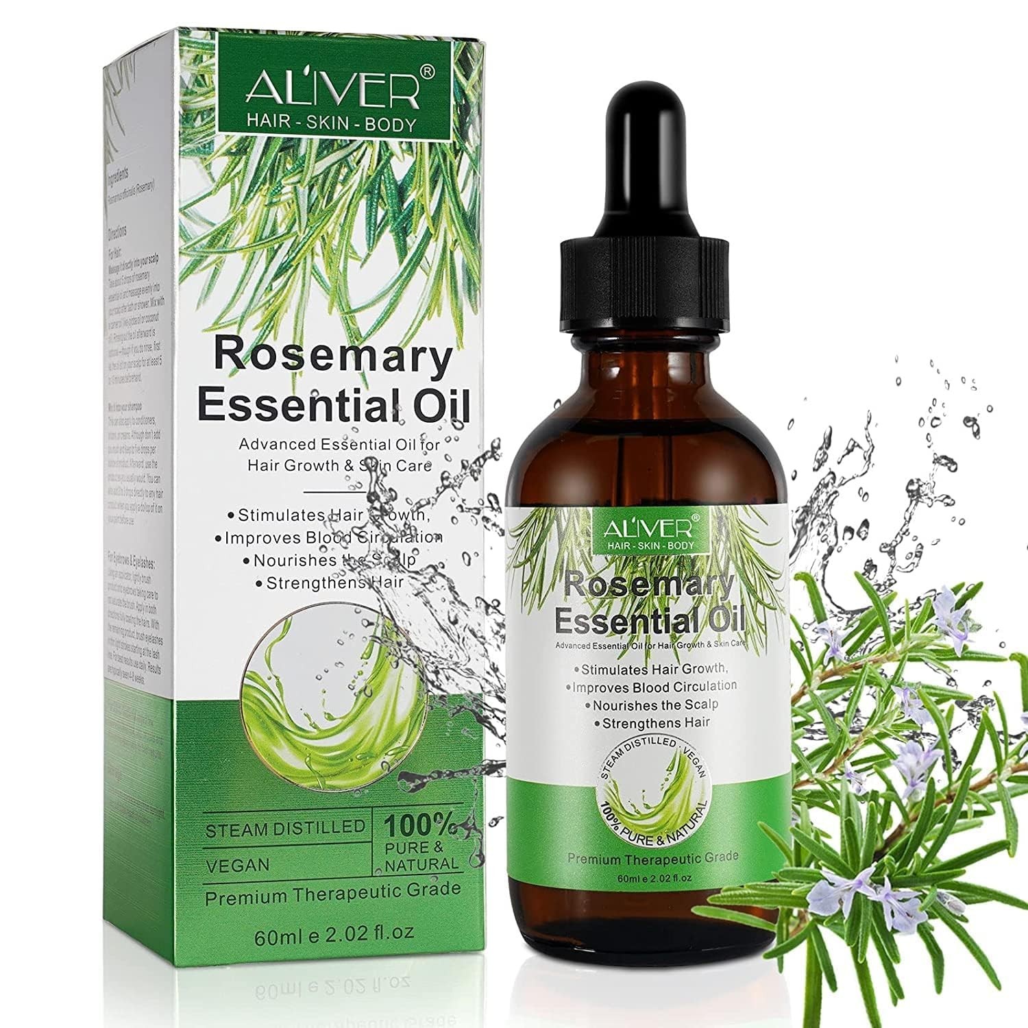 Revitalize Hair Growth with Pure Rosemary Oil for Eyebrow & Eyelash Care – 60ml