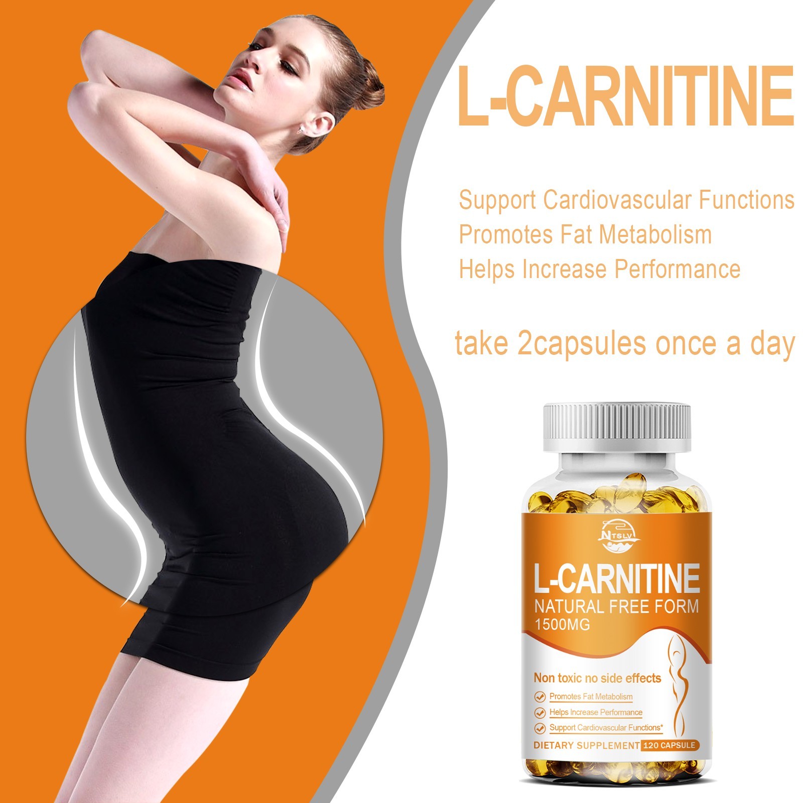 120 L-Carnitine 1500mg, Fat Burner Weight Loss Antioxidant Dietary Supplement