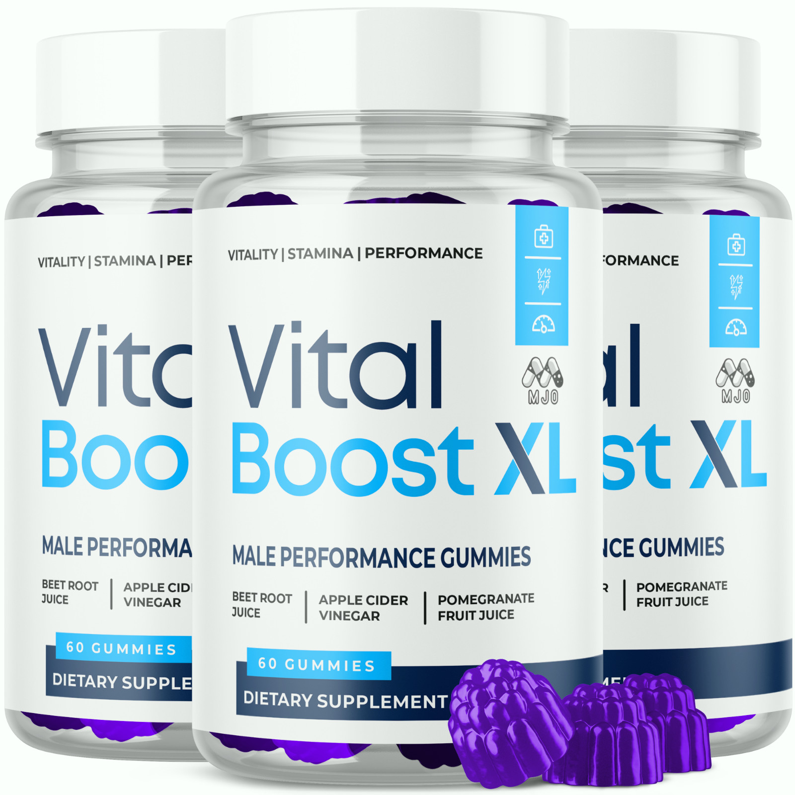 (3 Pack) Vital Boost XL Male Gummys Advanced Formula VitalBoost XL 180 Gummies