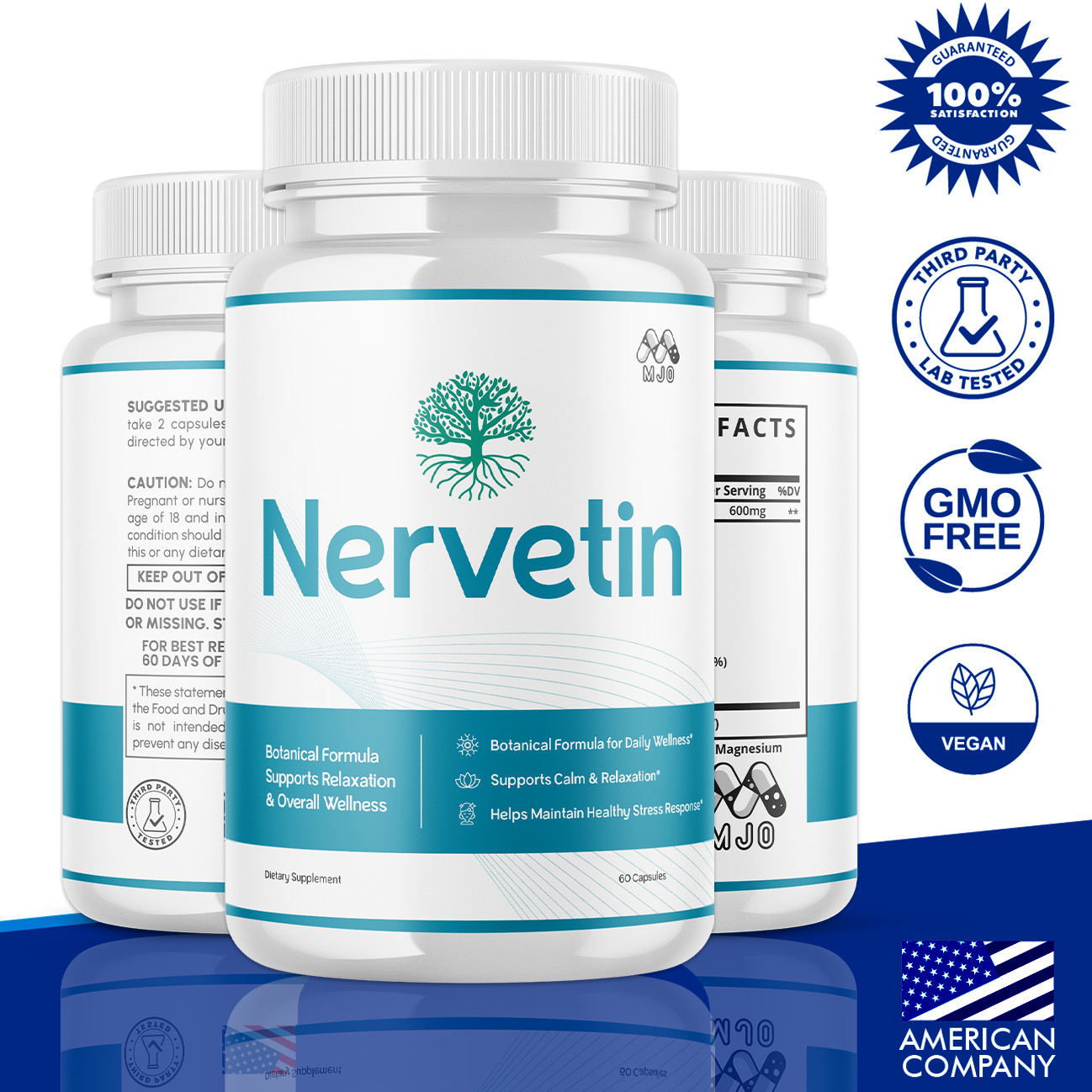(1 Pack) Nervetin Advanced Nerve Support Strength Formula Nerve Tin 60 Capsules