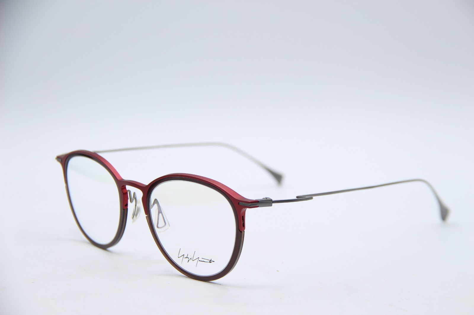 NEW YOHJI YAMAMOTO YY1042 209 RED BLACK GRAY AUTHENTIC EYEGLASSES 49-21