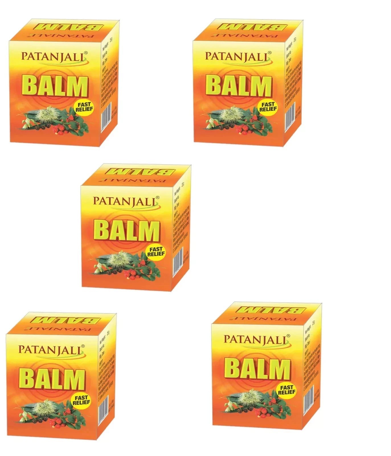 5x Patanjali Balm for Fast Pain Relief – 25 g (Pack of 5) fast dispatch long exp
