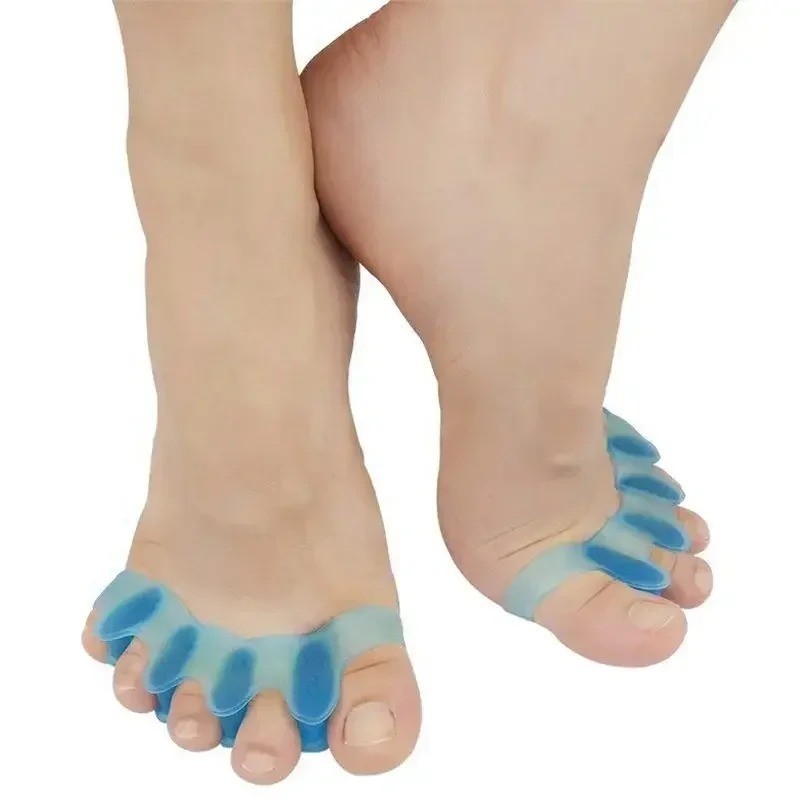 2PCS Silicone Toe Separator Bunion Corrector Soft Gel Toe Spacers 1 Pair Blue