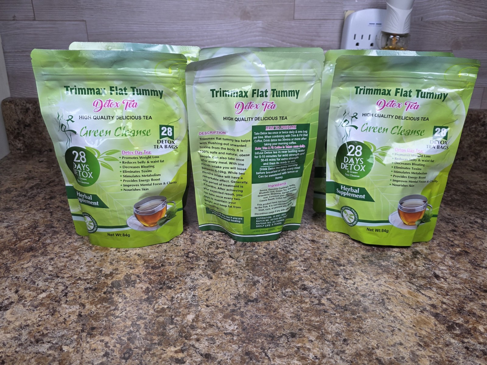 Trimmax Flat Tummy Detox Tea Green Cleanse 28 Days Senna Garcinia 84g