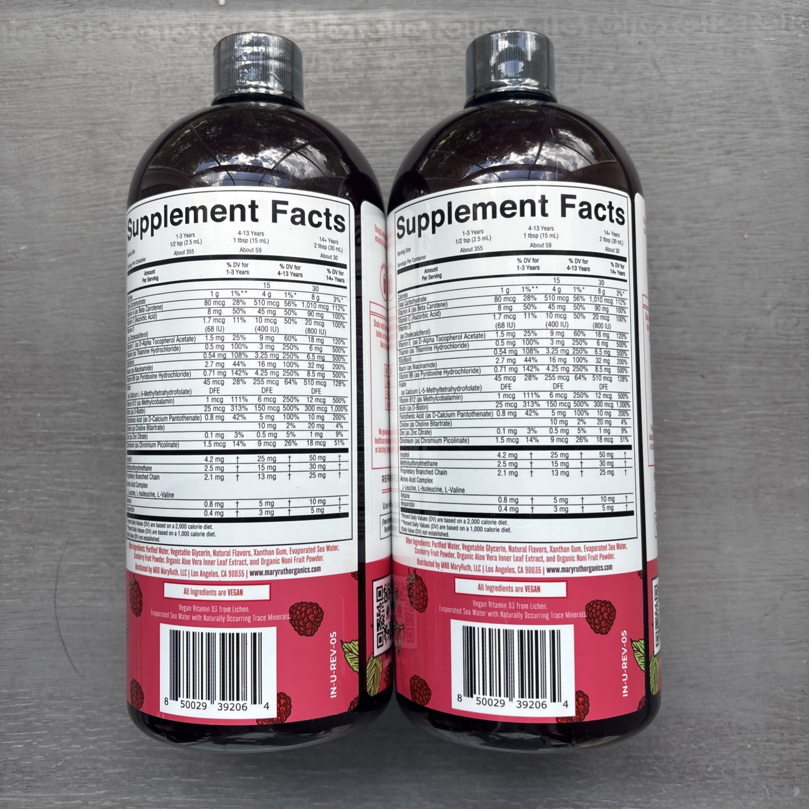 2x Mary Ruths Liquid Morning Multivitamin 15.22 Oz Raspberry- EXP 11/2026