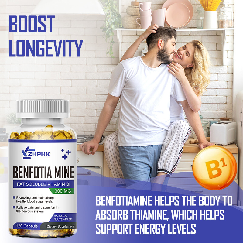 Benfotiamine 300mg 120 Capsules Fat Soluble Thiamine Vitamin B1 Vegan Supplement