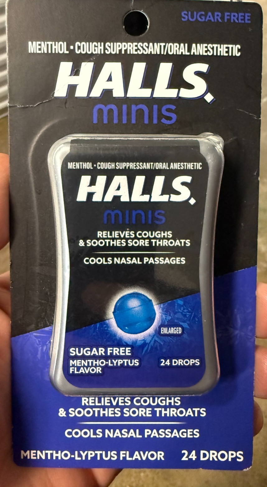 (Lot of 2) Halls Minis MENTHO-LYPTUS Flavor 24-Drops Travel Pack EXP 06/21/2026