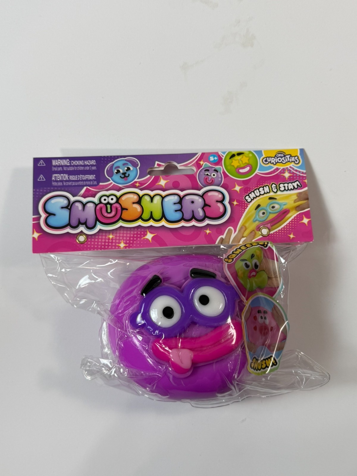Authentic VIRAL Orb Curiosities Smushers Face Squishy Toys Dark Purple Brand NEW
