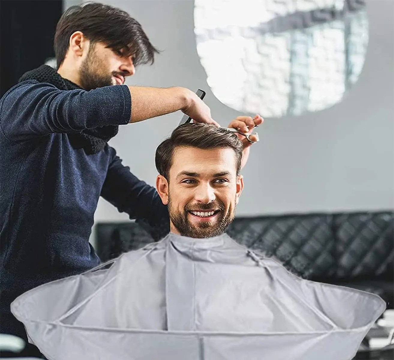 Hair Cutting Cloak Umbrella Hairdressing Cape Catcher Cover Salon Barber Family