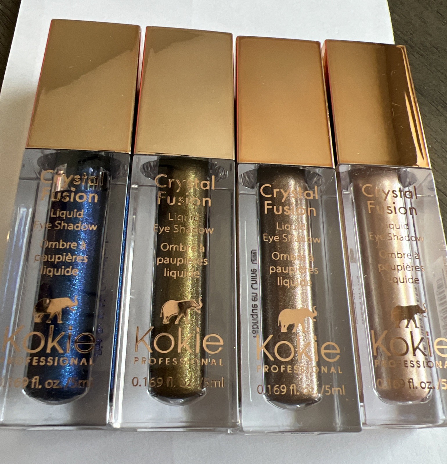 Kokie Cosmetics~Crystal Fusion Liquid Eye Shadow~ 4 Pack Mixed Shades~ See Photo