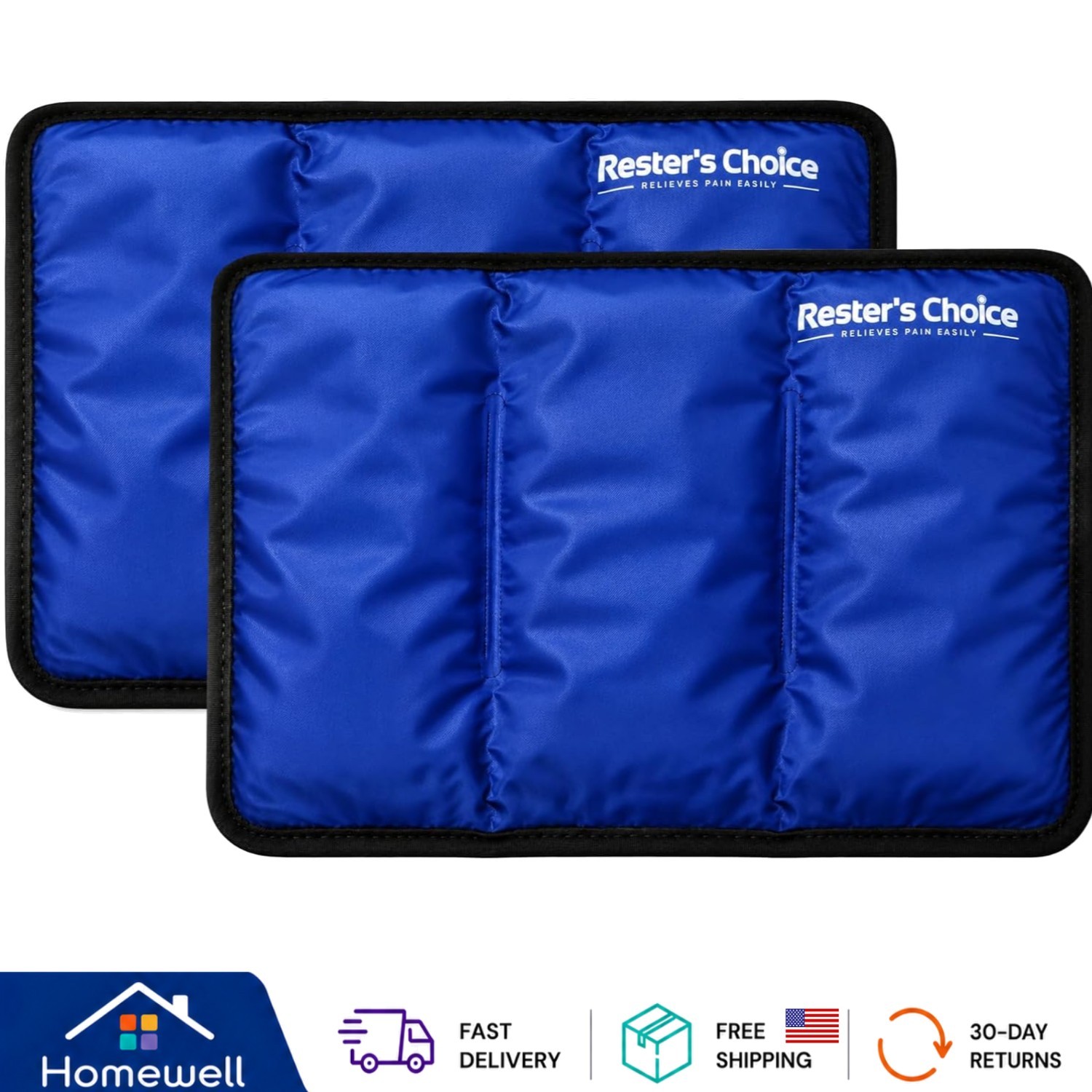 Medium 7″x12″ Reusable Gel Ice Packs for Knee, Back & Shoulder Relief – 2 Pack