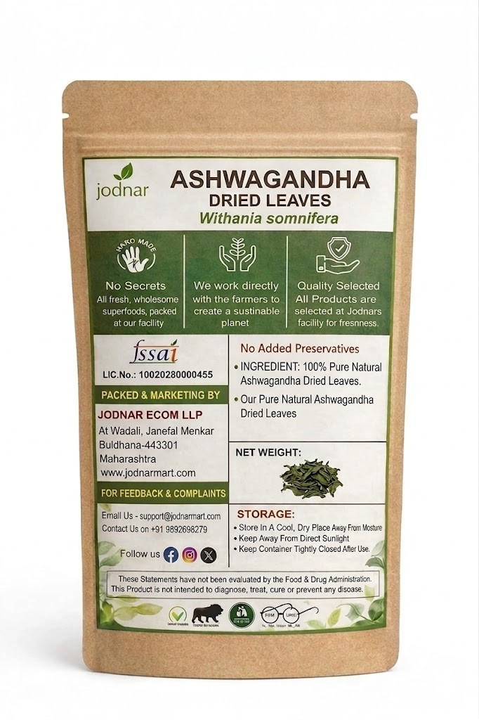 Jodnar Dried Ashwagandha Leaves High Potency Stress Relief & Wellness supplemet