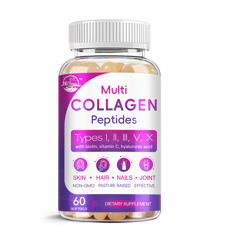 Collagen Peptides for Women & Men – Type I, II, III, V, X Multi Collagen Pills
