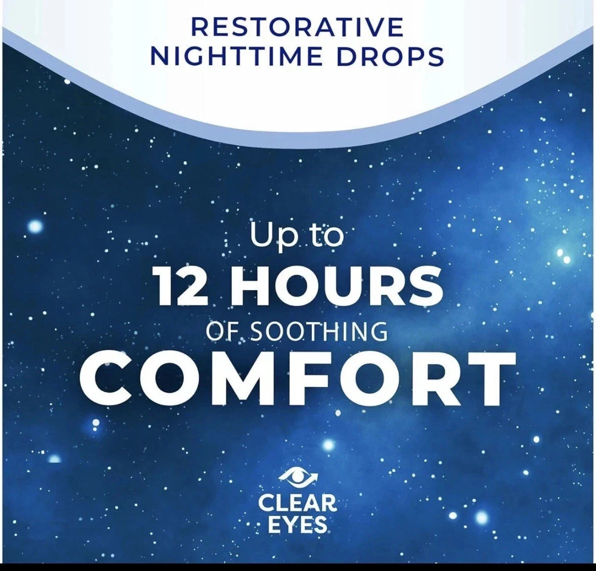 2 Clear Eyes Nighttime Restoring Drops, Soothes Dry & Irritated Eyes 0.5fl oz