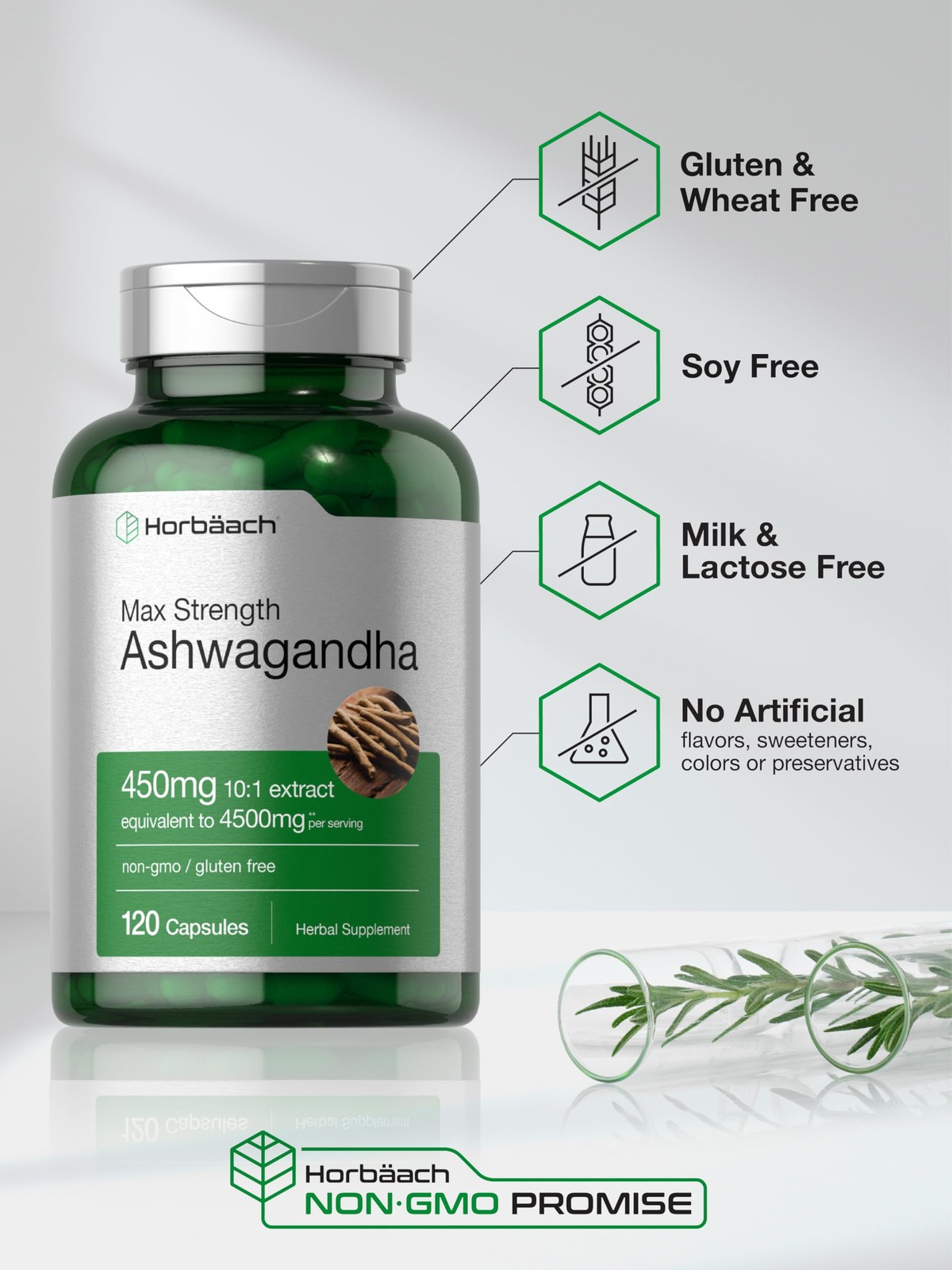 Ashwagandha Capsules | 4500 mg | 120 Count | by Horbaach