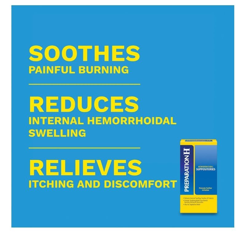 Preparation H Hemorrhoid Suppositories For Itching And 12 Count (Pack of 1)
