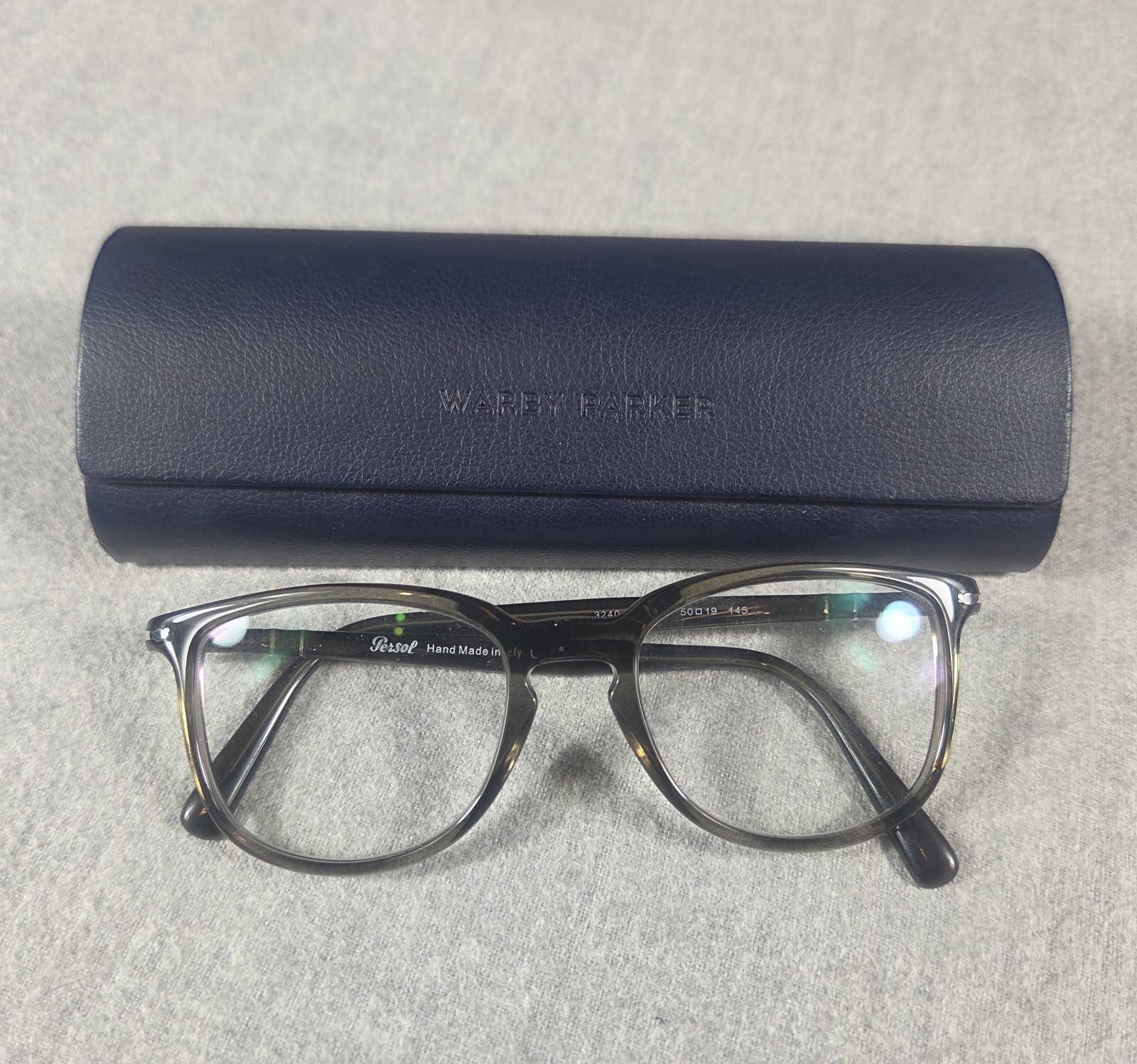 Persol Eyeglasses, 3240-V 1103 50-19-145, Made in Italy With Warby Parker Case
