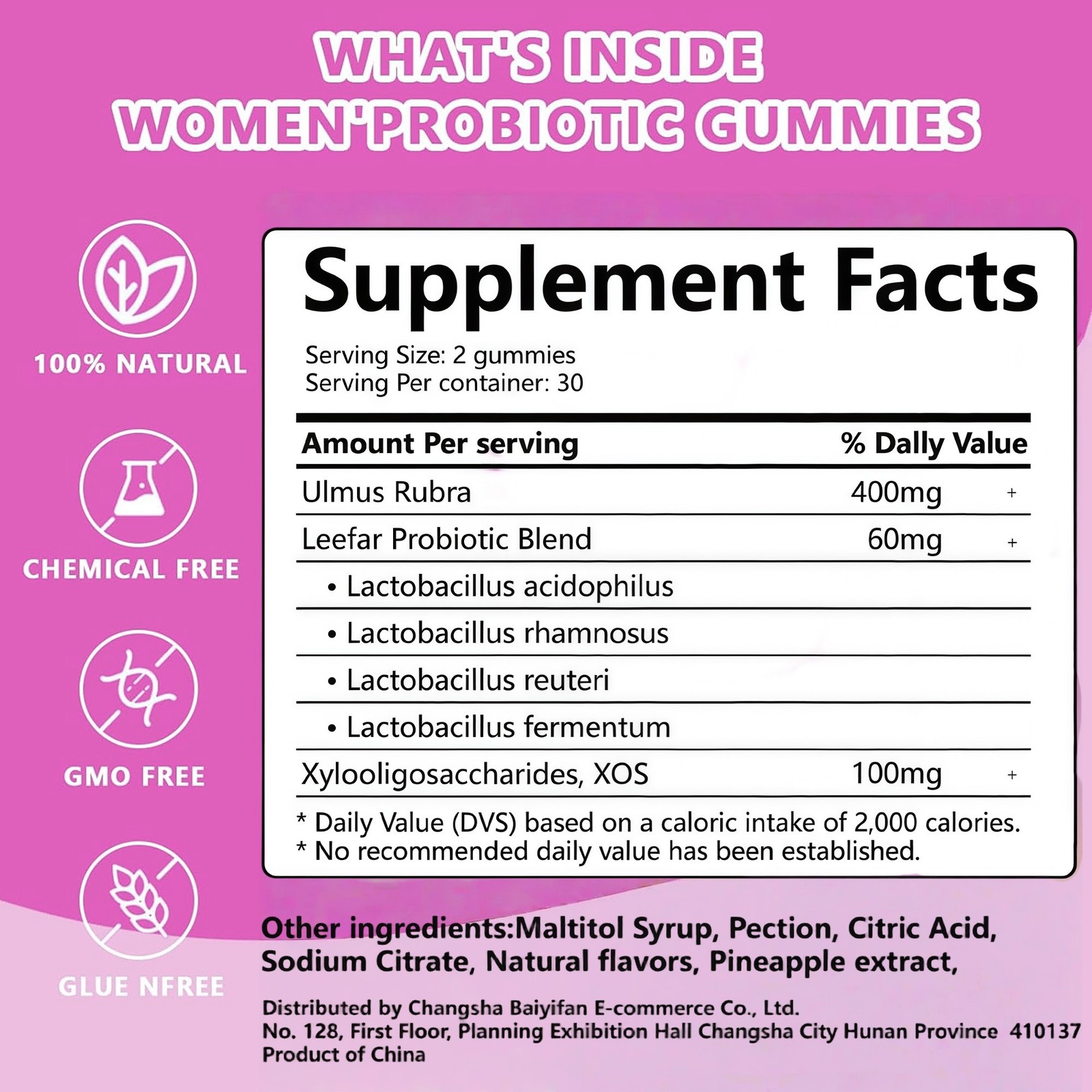 Probiotic 60 Gummies – Women’s Health, Vaginal Health, Balances Vaginal PHO