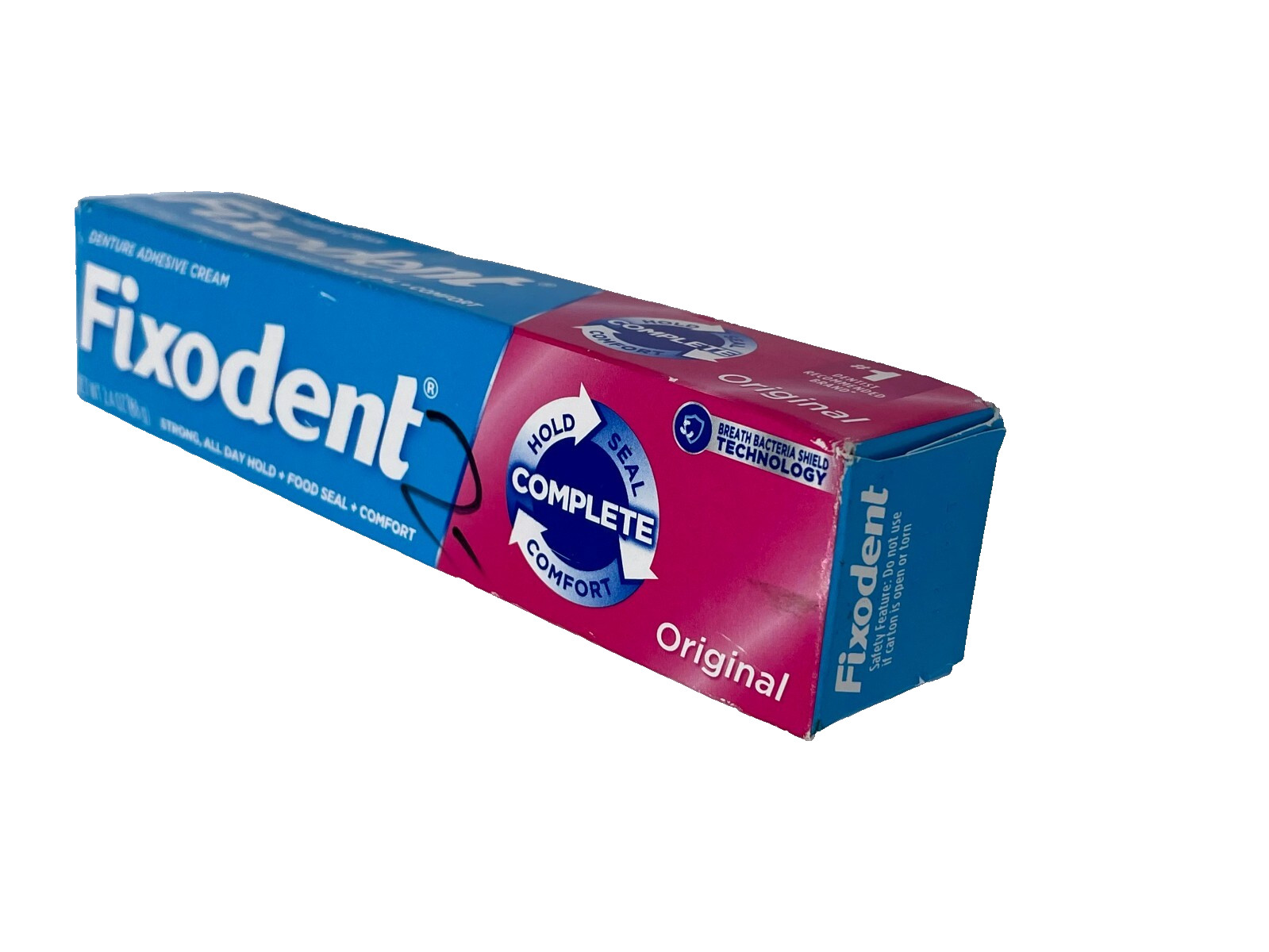 Original Fixodent Denture Adhesive Cream Complete Strong Hold Tube (2.4 oz)
