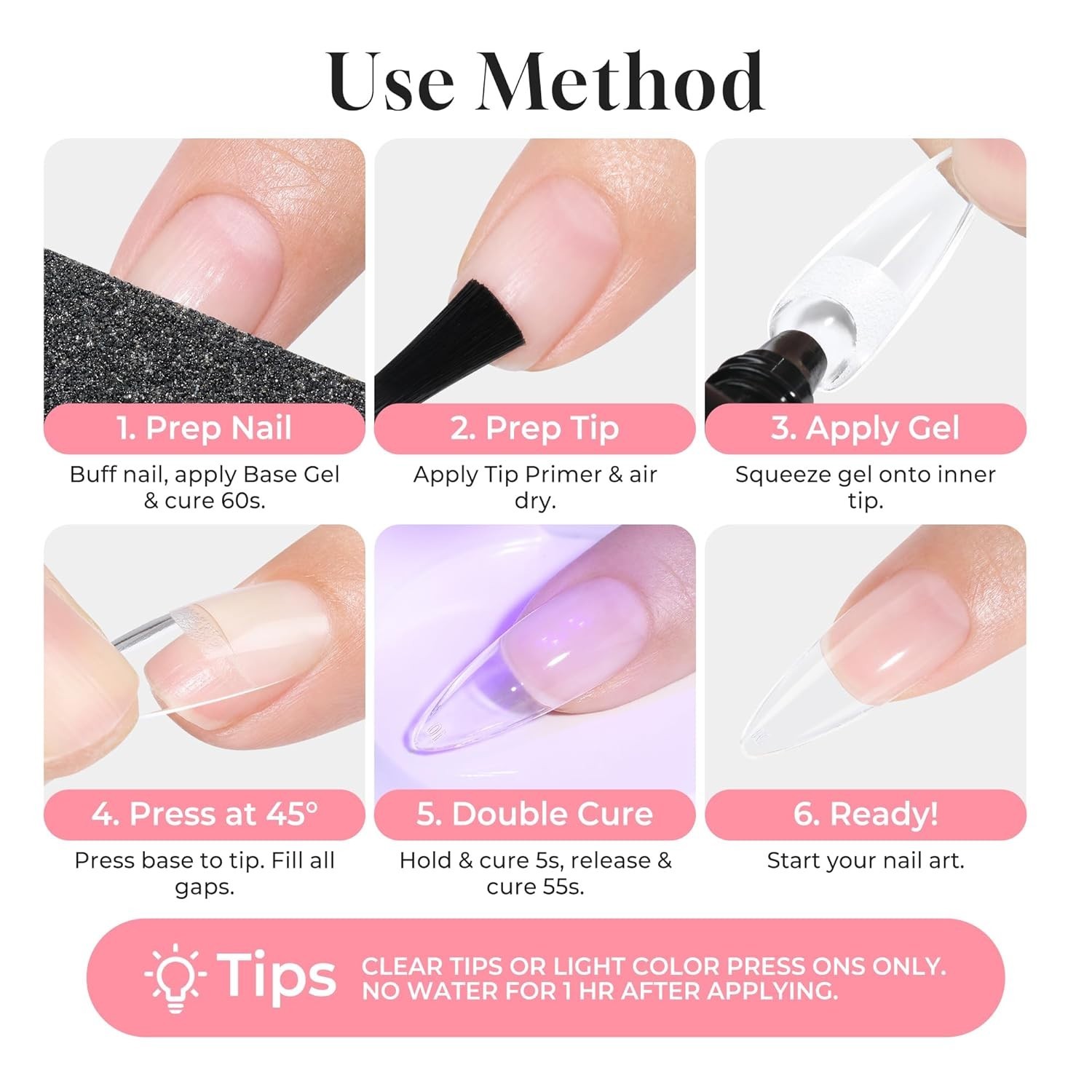 Solid Nail Glue Gel 15ml Lamp Curing Needed Solid Soak Off U V/LED Lamp Requi…