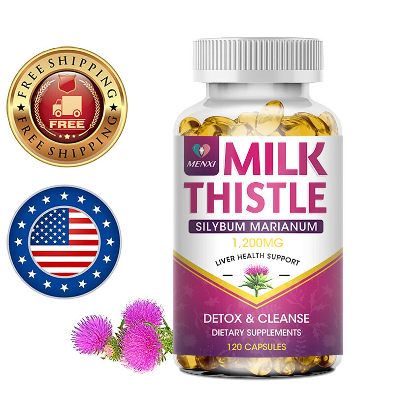 MENXI Organic Milk Thistle Extract 1200 mg Strength, 120 Vegan Capsules USA