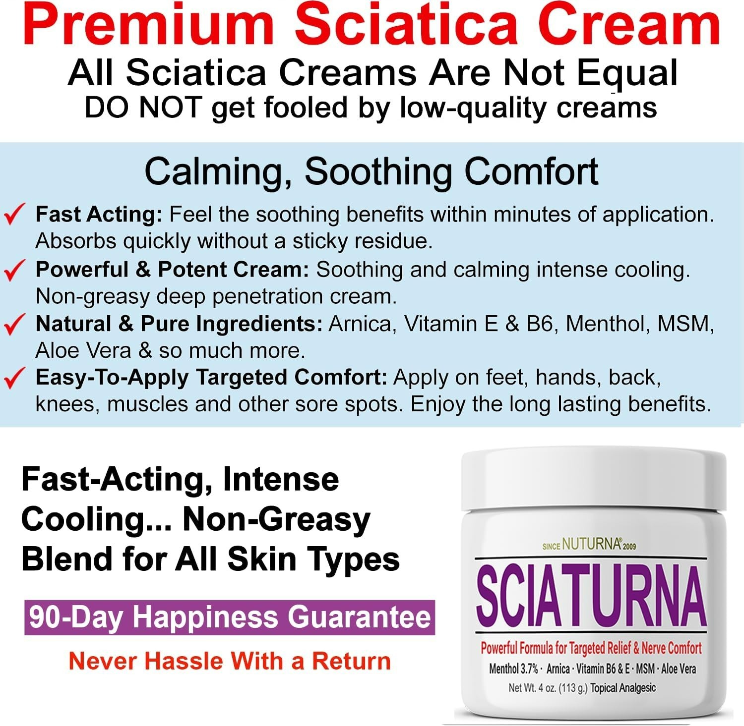 Sciatica Nerve Cream – Maximum Strength Comfort Cream for Feet, Hands, Legs, …