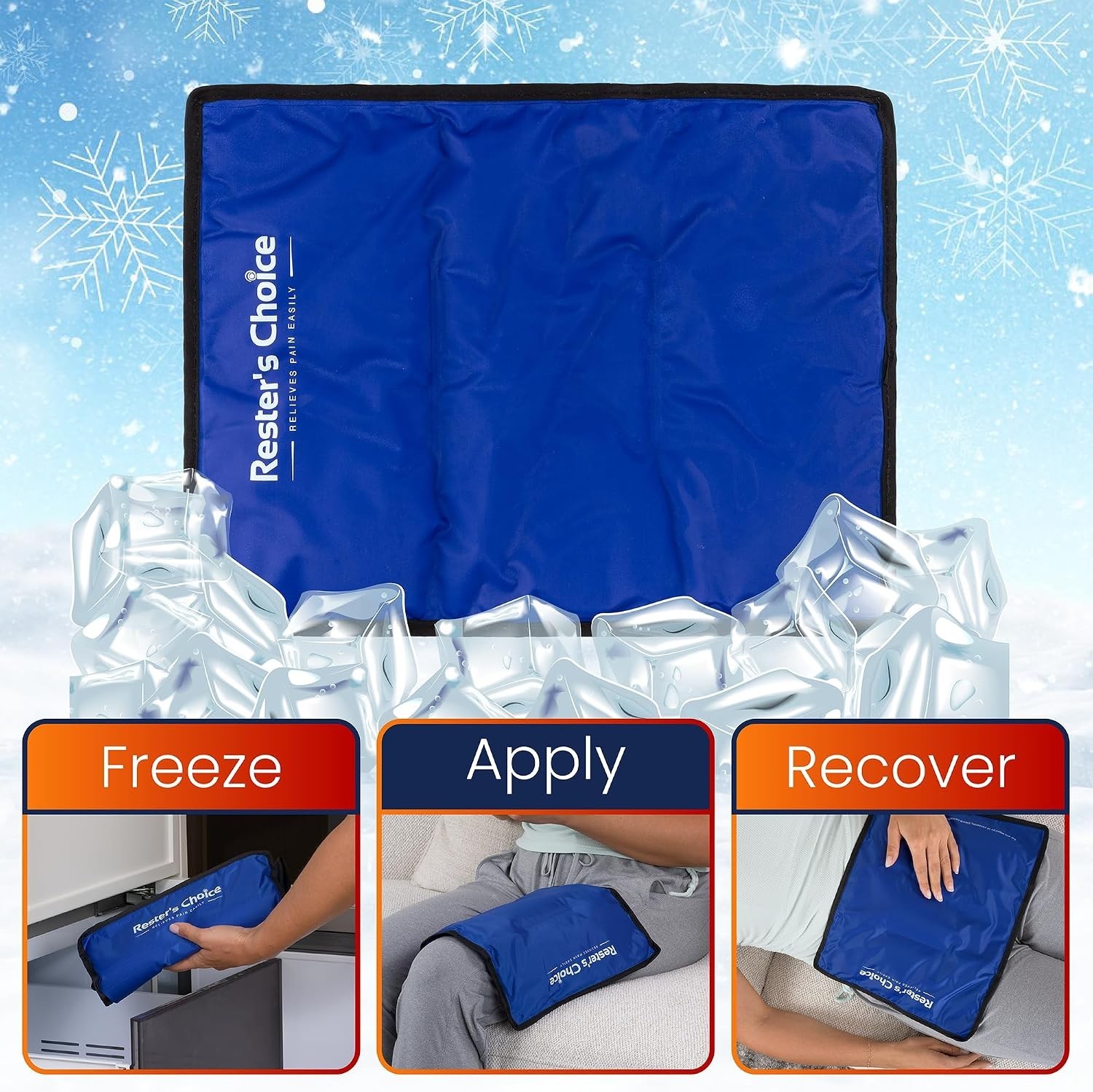 Durable Reusable Flexible Ice Pack – 11″x14.5″ for Sore Muscles and Swelling