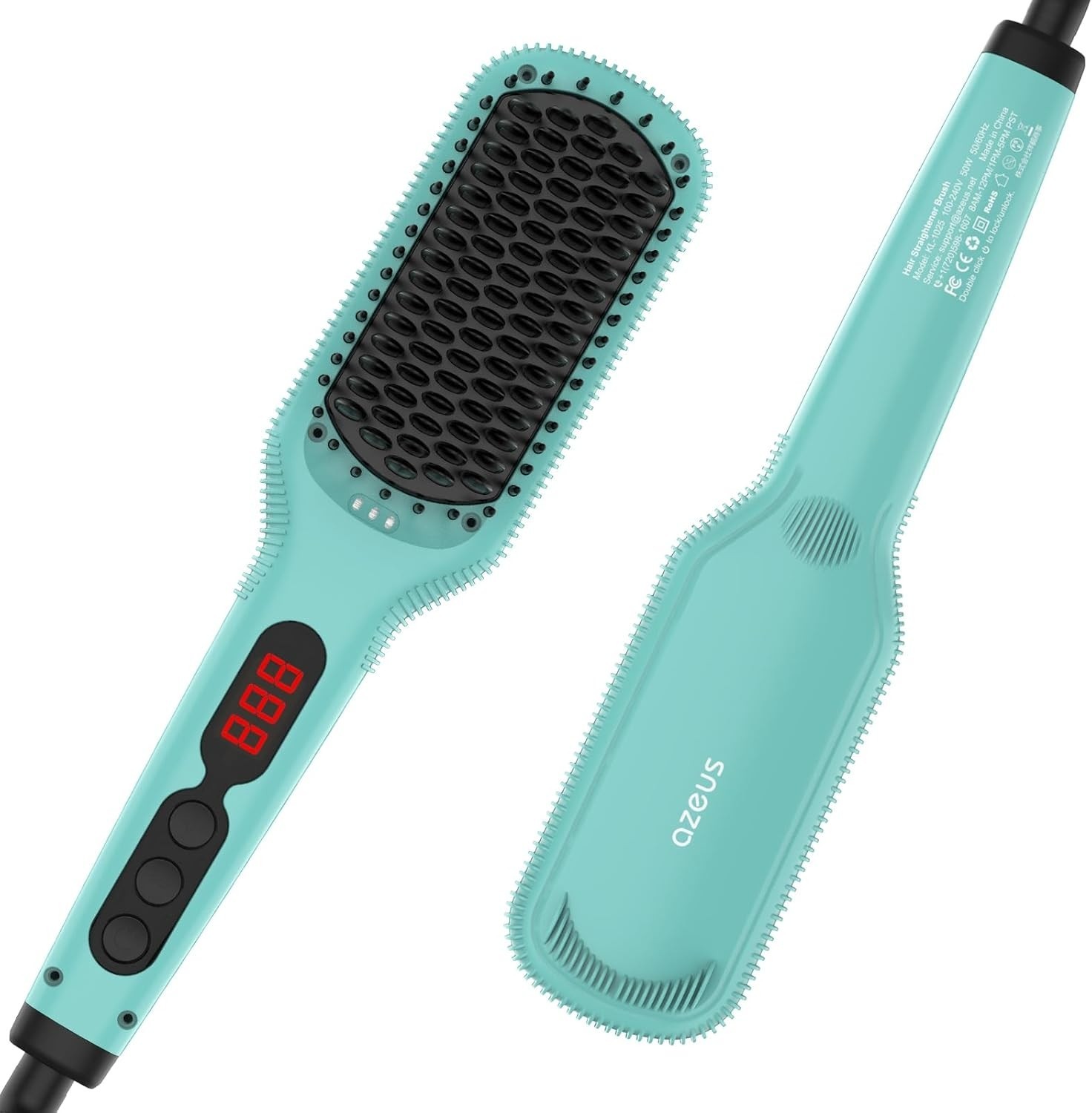 Ionic Hair Straightener Brush, Adjustable 30s Fast MCH Ceramic Heating Hair Stra