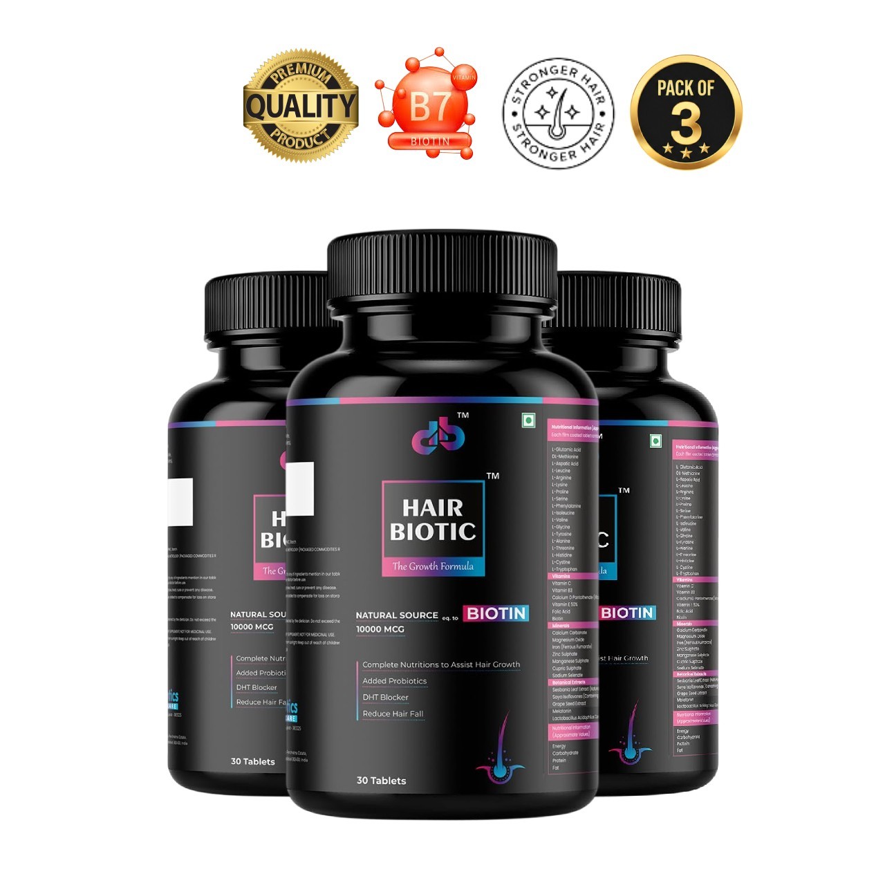 HAIR.BIOTIC HairBiotic Hair Growth Support 30 Veg Tablets