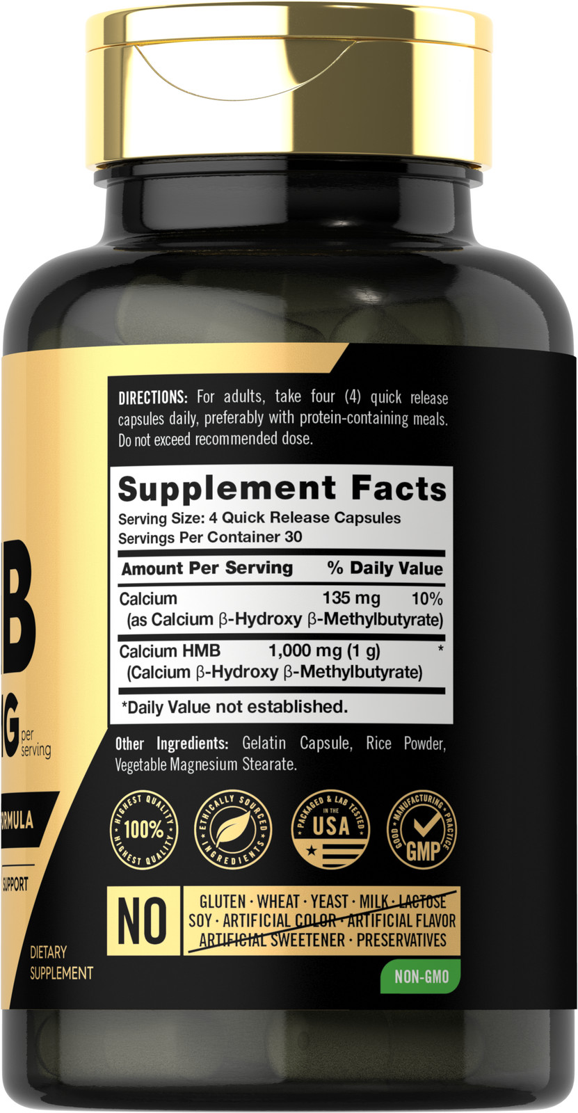 HMB Supplement | 1000mg | 120 Capsules | Non-GMO, Athlete Formula | by Carlyle