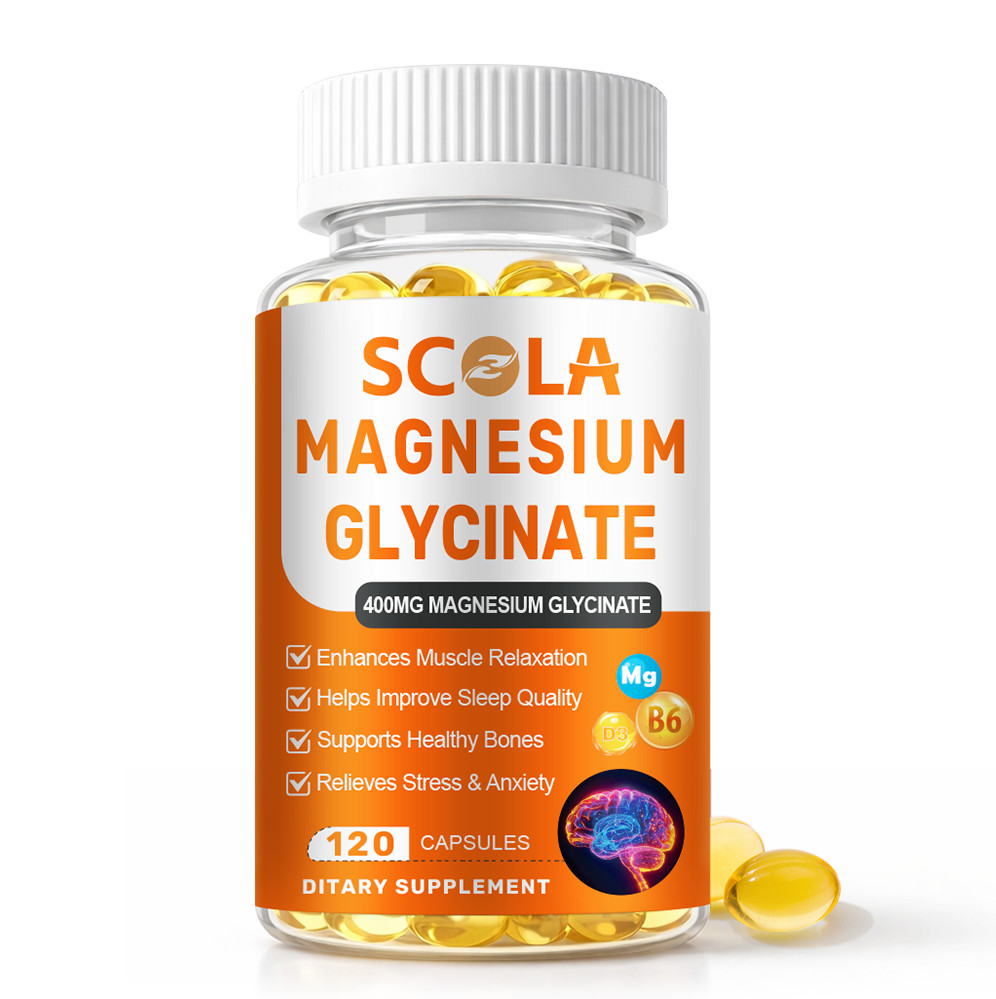 Magnesium Glycinate 400mg 120 Softgels High Absorption Supplement Vegetarian