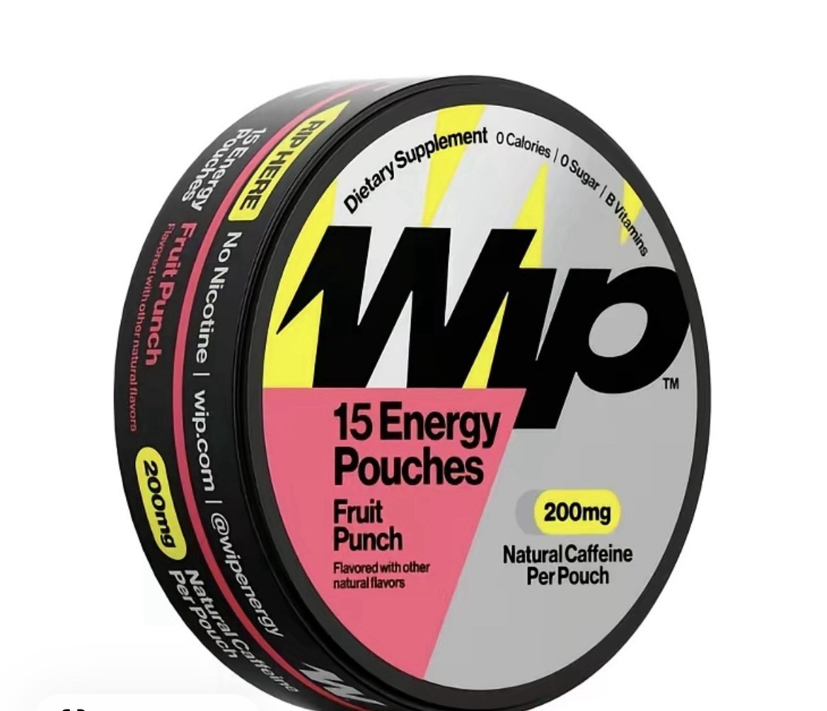 Wip Caffeine Pouches | 200mg Per Pouch | 1 Can (14 Pouches) Fruit Punch Flavor