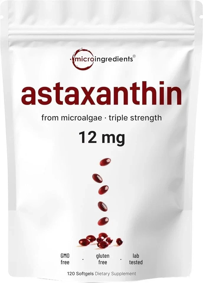 Astaxanthin 12mg, 120 Softgels | Supports Eye & Joint Health Supplement