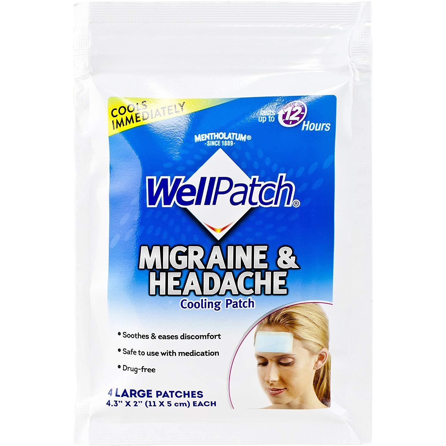 2 Pack Well Patch Cooling Headache Pads Migraine 4 In A Box Lasts Up To 8 Hours